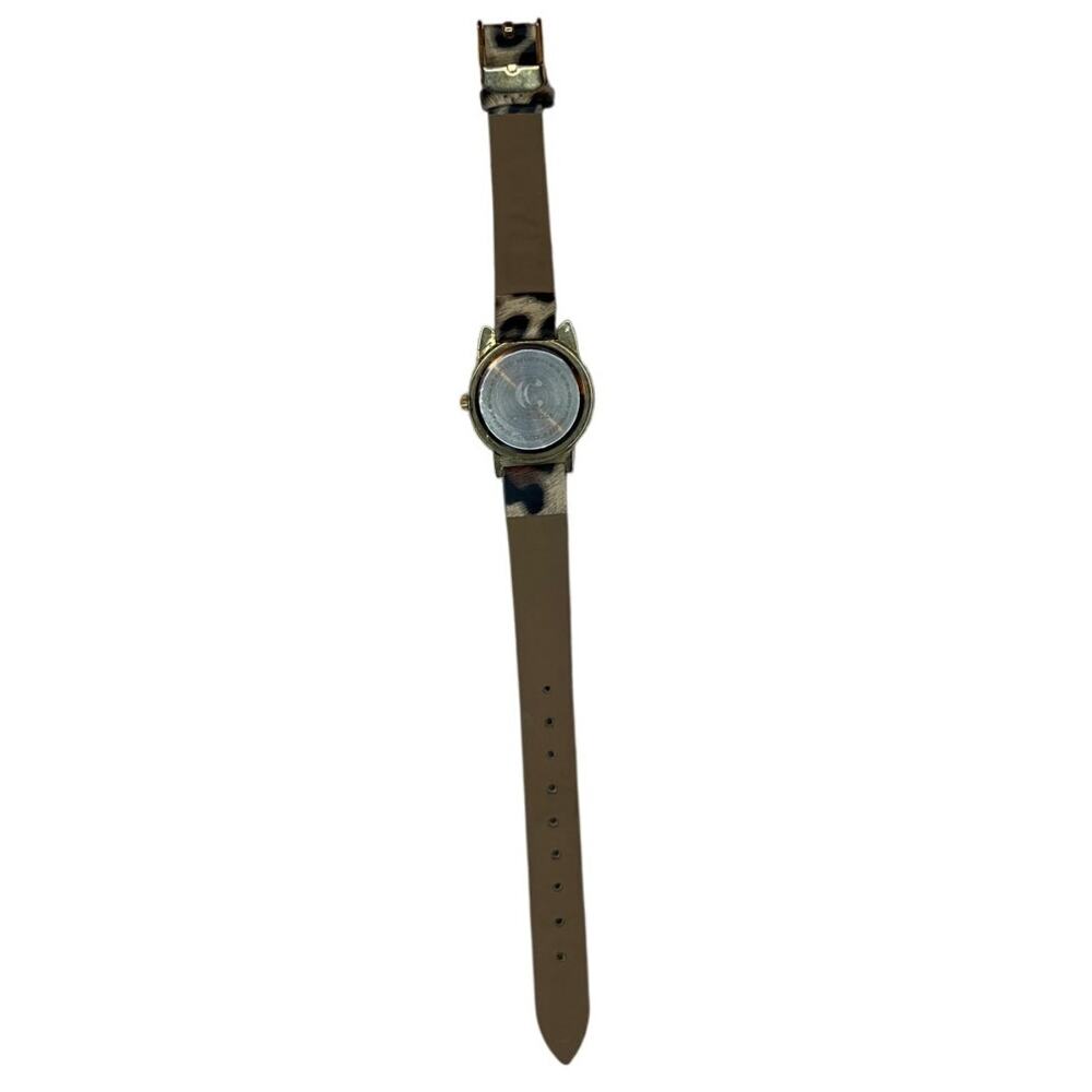 Cat Face Leopard Print Watch With Glasses Dial Kitsch Catlady Librarycore - Picture 3 of 3